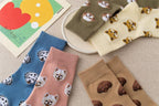 New Cute Cartoon Dog Middle Tube Socks Creative Female Socks Warm Socks Teddy Pomeranian Cotton Socks Stylish Unisex Short Ankle Socks For Men And Women Stevvex