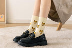 New Cute Cartoon Dog Middle Tube Socks Creative Female Socks Warm Socks Teddy Pomeranian Cotton Socks Stylish Unisex Short Ankle Socks For Men And Women Stevvex