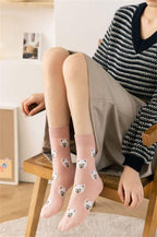 New Cute Cartoon Dog Middle Tube Socks Creative Female Socks Warm Socks Teddy Pomeranian Cotton Socks Stylish Unisex Short Ankle Socks For Men And Women Stevvex