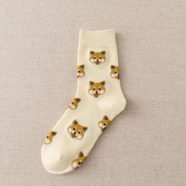 New Cute Cartoon Dog Middle Tube Socks Creative Female Socks Warm Socks Teddy Pomeranian Cotton Socks Stylish Unisex Short Ankle Socks For Men And Women Stevvex