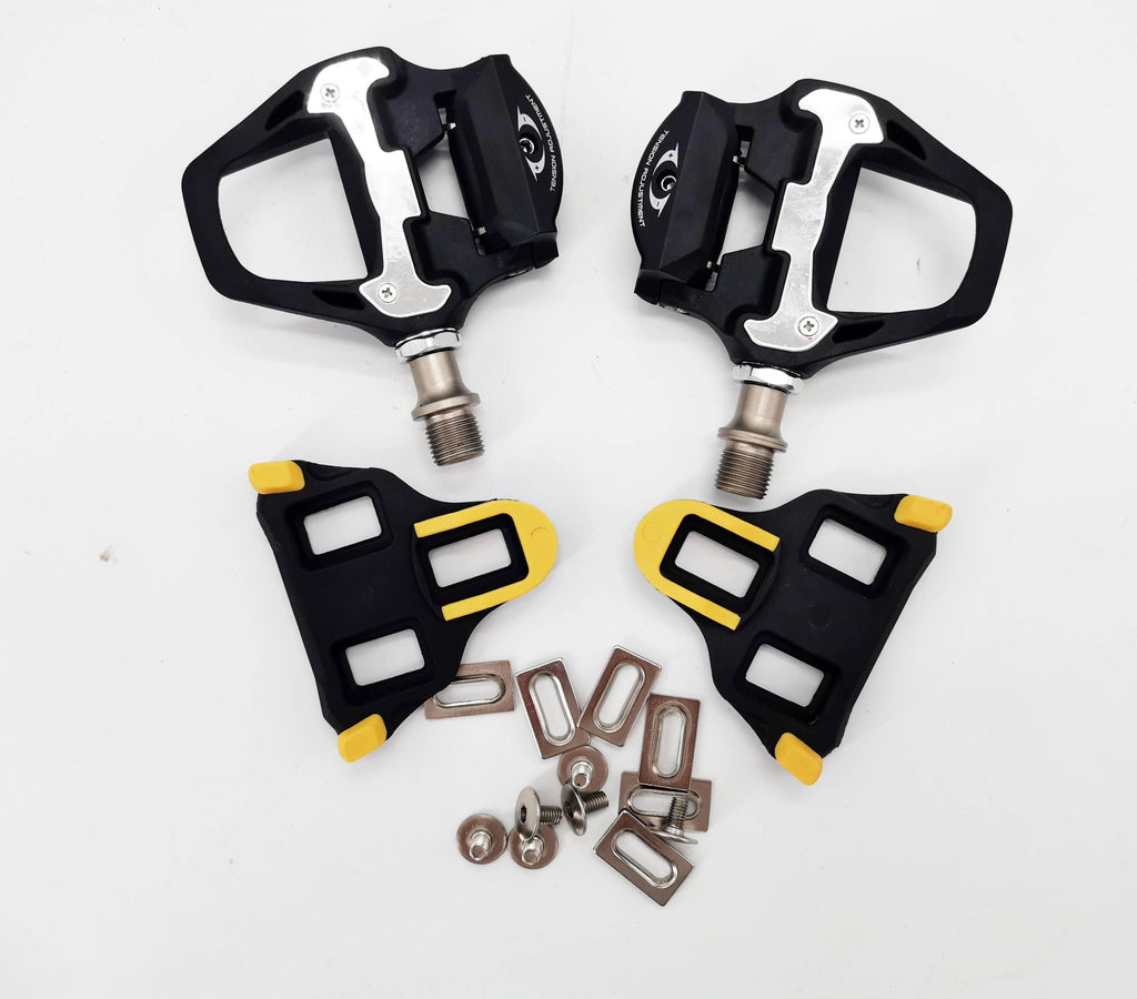 New Cycling Road Bike Bicycle Self Locking Pedals Ultralight Nylon 2 Sealed Bearing Bicycle Pedal Bike Road Bike Pedals Cleats Set Bicycle Platform Pedals Clipless Pedals For Indoor Fitness Spin Bike Stevvex