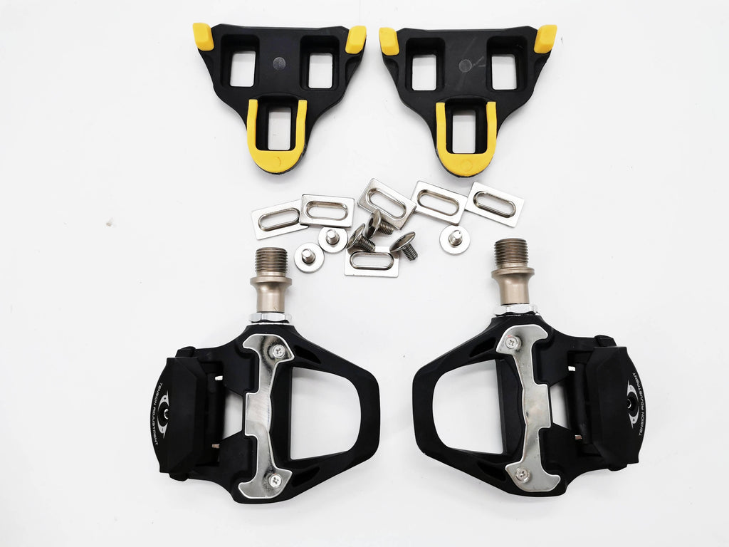 New Cycling Road Bike Bicycle Self Locking Pedals Ultralight Nylon 2 Sealed Bearing Bicycle Pedal Bike Road Bike Pedals Cleats Set Bicycle Platform Pedals Clipless Pedals For Indoor Fitness Spin Bike Stevvex