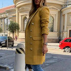 New Dazzling Faux Wool Blends Women's Long Coats Collar Double Breasted Vintage Elegant Lady Plus Size Jackets Winter Outerwear Stevvex