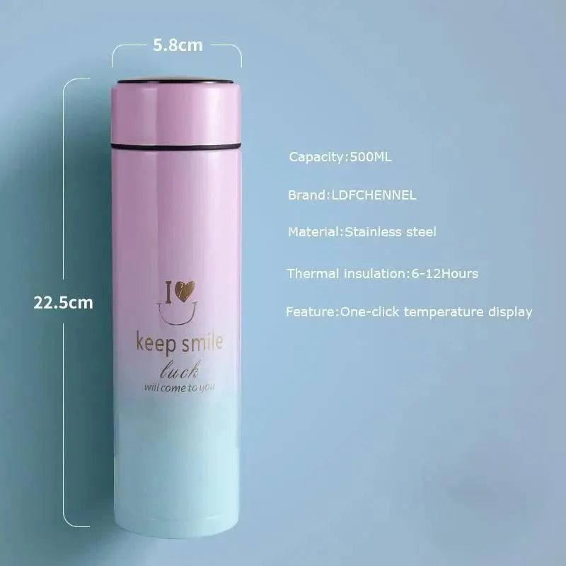 500ML Smart Thermos Water Bottle Led Digital Temperature Display Stainless Steel Coffee Thermal Mugs Intelligent Insulation Cups Stevvex