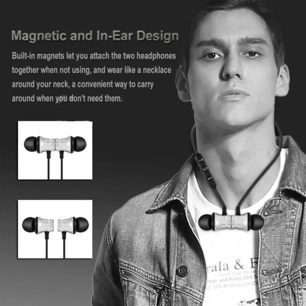 Magnetic Wireless Bluetooth Earphone Music Neckband Sports Earphones For Running & Workout Stevvex