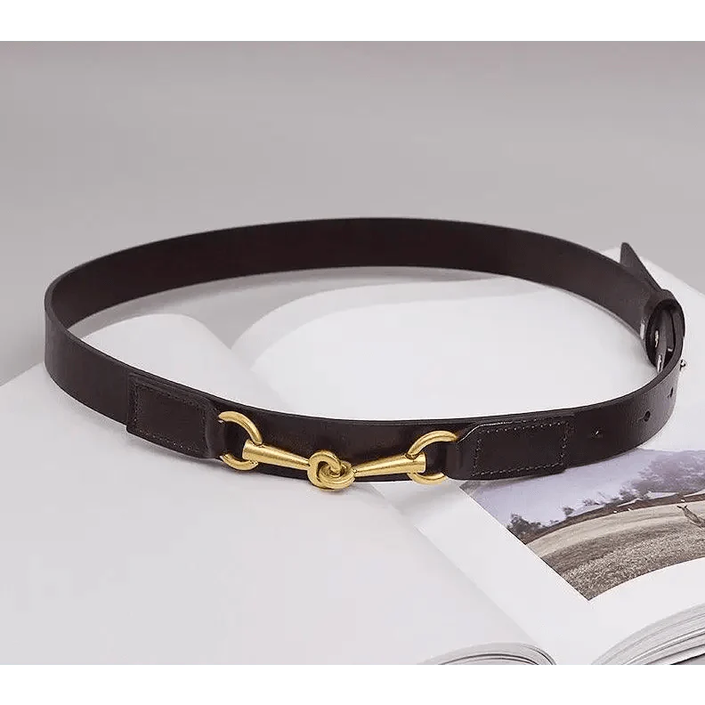 Simple Black Plain Leather Belt For Women Classic Thin Skinny Waistbands Casual Women Dress Belts Stevvex