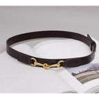 Simple Black Plain Leather Belt For Women Classic Thin Skinny Waistbands Casual Women Dress Belts Stevvex