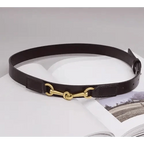Simple Black Plain Leather Belt For Women Classic Thin Skinny Waistbands Casual Women Dress Belts Stevvex