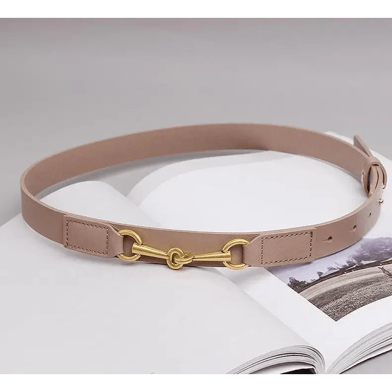 Simple Black Plain Leather Belt For Women Classic Thin Skinny Waistbands Casual Women Dress Belts Stevvex