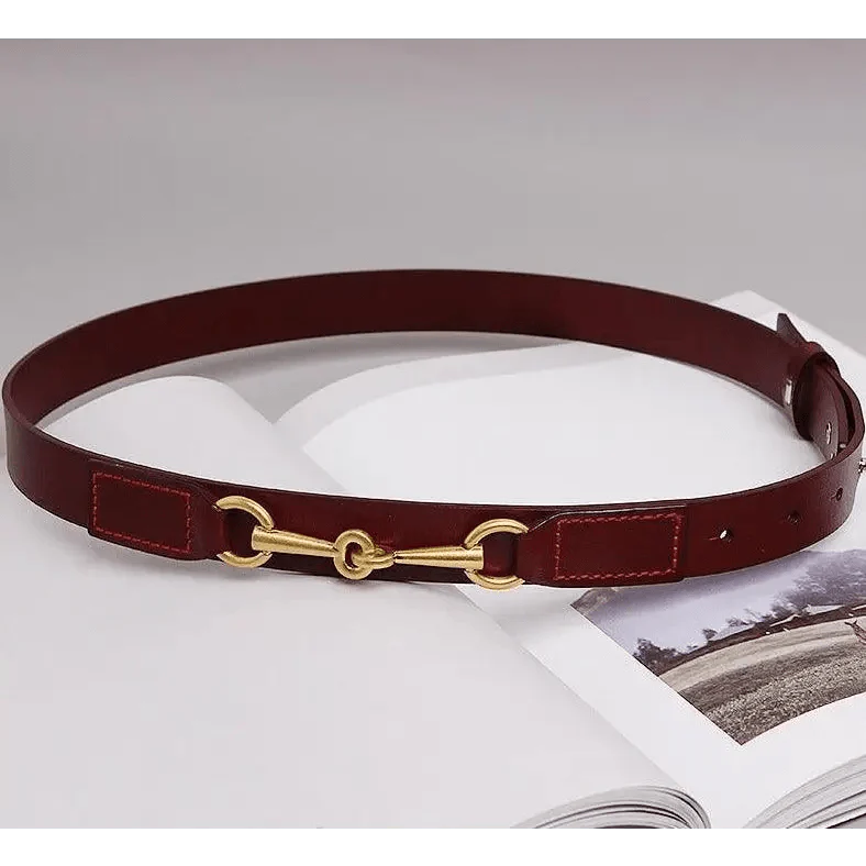 Simple Black Plain Leather Belt For Women Classic Thin Skinny Waistbands Casual Women Dress Belts Stevvex