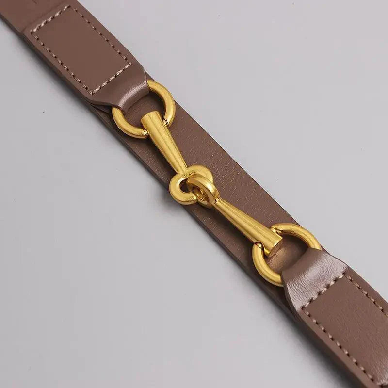Simple Black Plain Leather Belt For Women Classic Thin Skinny Waistbands Casual Women Dress Belts Stevvex