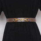 Simple Black Plain Leather Belt For Women Classic Thin Skinny Waistbands Casual Women Dress Belts Stevvex