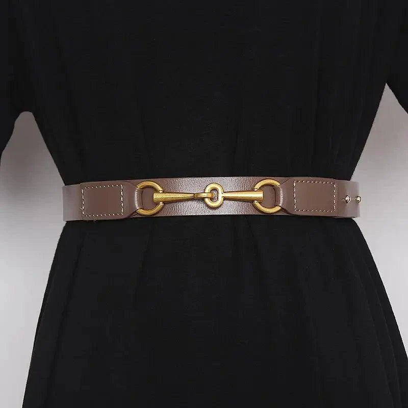 Simple Black Plain Leather Belt For Women Classic Thin Skinny Waistbands Casual Women Dress Belts Stevvex