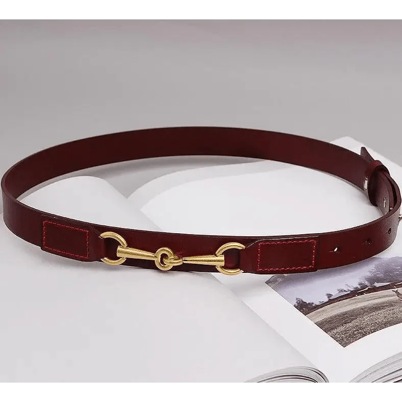 Simple Black Plain Leather Belt For Women Classic Thin Skinny Waistbands Casual Women Dress Belts Stevvex