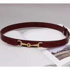 Simple Black Plain Leather Belt For Women Classic Thin Skinny Waistbands Casual Women Dress Belts Stevvex