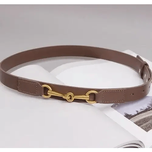 Simple Black Plain Leather Belt For Women Classic Thin Skinny Waistbands Casual Women Dress Belts Stevvex