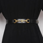Simple Black Plain Leather Belt For Women Classic Thin Skinny Waistbands Casual Women Dress Belts Stevvex