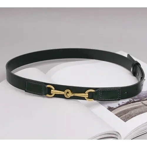 Simple Black Plain Leather Belt For Women Classic Thin Skinny Waistbands Casual Women Dress Belts Stevvex