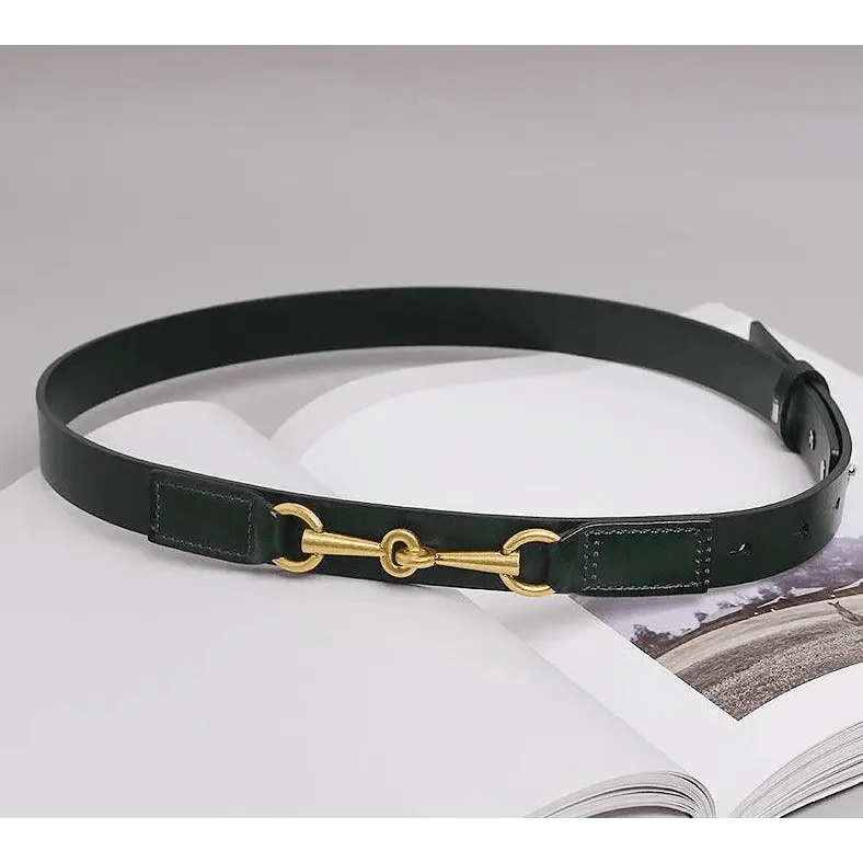Simple Black Plain Leather Belt For Women Classic Thin Skinny Waistbands Casual Women Dress Belts Stevvex