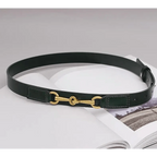 Simple Black Plain Leather Belt For Women Classic Thin Skinny Waistbands Casual Women Dress Belts Stevvex