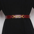 Simple Black Plain Leather Belt For Women Classic Thin Skinny Waistbands Casual Women Dress Belts Stevvex