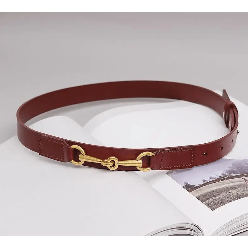 Simple Black Plain Leather Belt For Women Classic Thin Skinny Waistbands Casual Women Dress Belts Stevvex