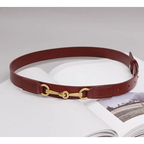 Simple Black Plain Leather Belt For Women Classic Thin Skinny Waistbands Casual Women Dress Belts Stevvex