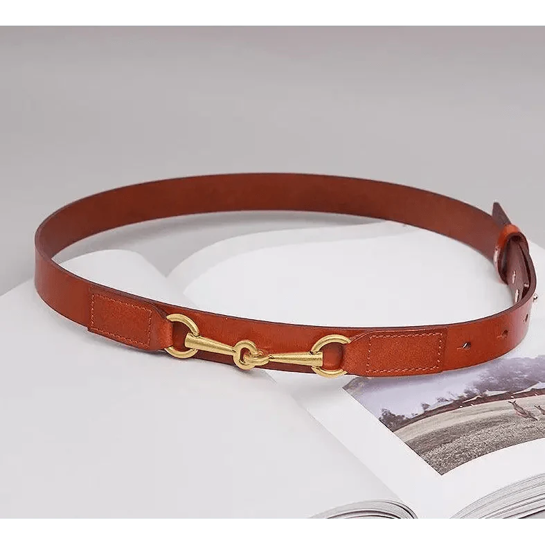 Simple Black Plain Leather Belt For Women Classic Thin Skinny Waistbands Casual Women Dress Belts Stevvex