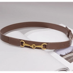 Simple Black Plain Leather Belt For Women Classic Thin Skinny Waistbands Casual Women Dress Belts Stevvex