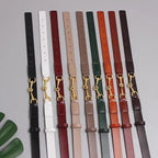 Simple Black Plain Leather Belt For Women Classic Thin Skinny Waistbands Casual Women Dress Belts Stevvex