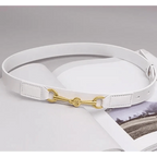 Simple Black Plain Leather Belt For Women Classic Thin Skinny Waistbands Casual Women Dress Belts Stevvex