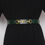 Simple Black Plain Leather Belt For Women Classic Thin Skinny Waistbands Casual Women Dress Belts Stevvex