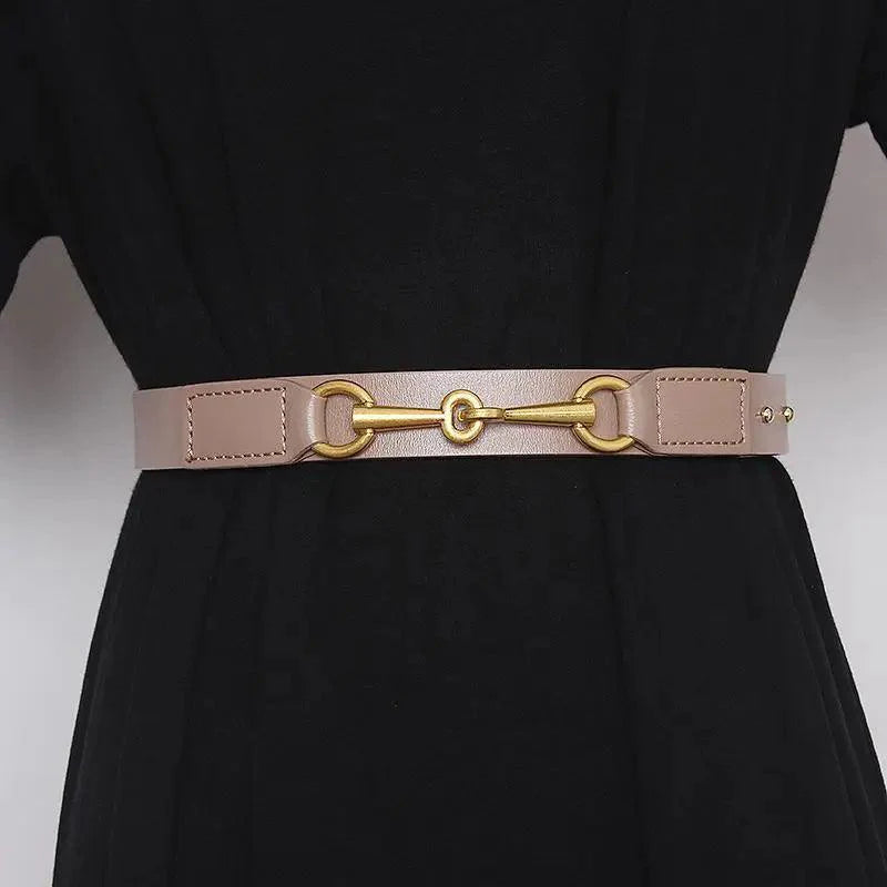 Simple Black Plain Leather Belt For Women Classic Thin Skinny Waistbands Casual Women Dress Belts Stevvex