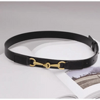 Simple Black Plain Leather Belt For Women Classic Thin Skinny Waistbands Casual Women Dress Belts Stevvex