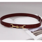 Simple Black Plain Leather Belt For Women Classic Thin Skinny Waistbands Casual Women Dress Belts Stevvex
