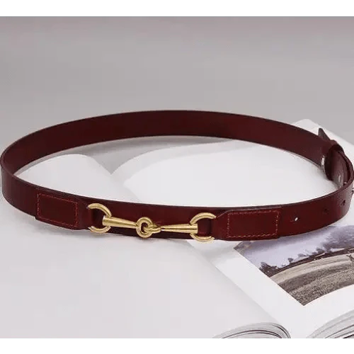 Simple Black Plain Leather Belt For Women Classic Thin Skinny Waistbands Casual Women Dress Belts Stevvex