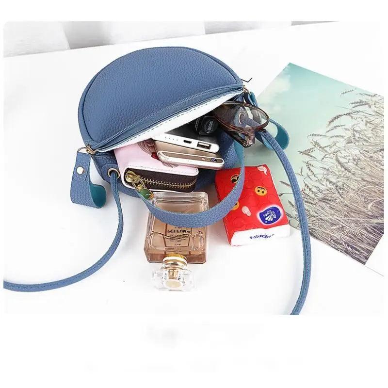 Small Circular Bag For Women And Girls Fashionable Single Shoulder Slung Mobile Phone Ladies Purse Women's Crossbody Messenger Gift Bags Stevvex