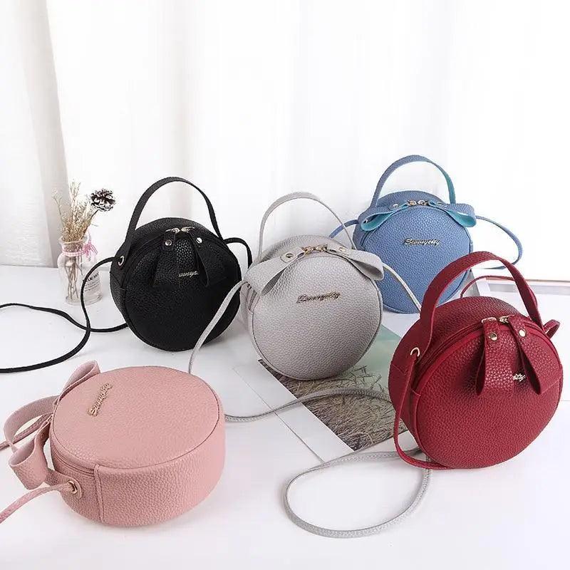 Small Circular Bag For Women And Girls Fashionable Single Shoulder Slung Mobile Phone Ladies Purse Women's Crossbody Messenger Gift Bags Stevvex