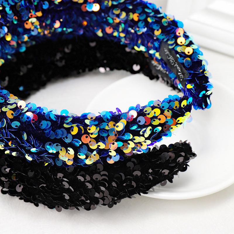 Sparkly Sequins Sponge Headbands Mermaid Knot Tie Head Bands for Women Daily Party Crown Turban Gorgeous Hair Accessories For Women Stevvex