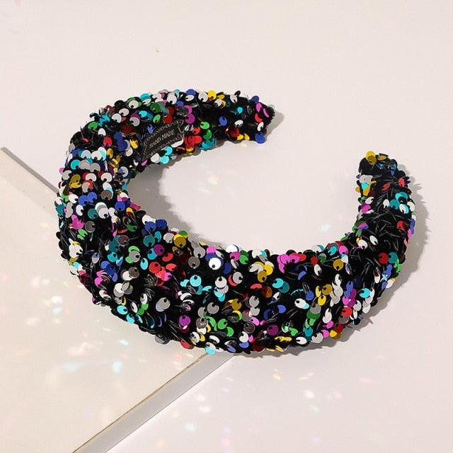 Sparkly Sequins Sponge Headbands Mermaid Knot Tie Head Bands for Women Daily Party Crown Turban Gorgeous Hair Accessories For Women Stevvex