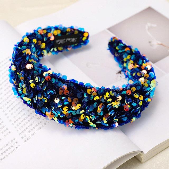 Sparkly Sequins Sponge Headbands Mermaid Knot Tie Head Bands for Women Daily Party Crown Turban Gorgeous Hair Accessories For Women Stevvex