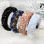 Sparkly Sequins Sponge Headbands Mermaid Knot Tie Head Bands for Women Daily Party Crown Turban Gorgeous Hair Accessories For Women Stevvex