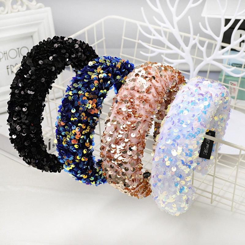 Sparkly Sequins Sponge Headbands Mermaid Knot Tie Head Bands for Women Daily Party Crown Turban Gorgeous Hair Accessories For Women Stevvex