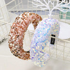 Sparkly Sequins Sponge Headbands Mermaid Knot Tie Head Bands for Women Daily Party Crown Turban Gorgeous Hair Accessories For Women Stevvex