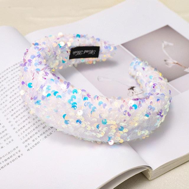 Sparkly Sequins Sponge Headbands Mermaid Knot Tie Head Bands for Women Daily Party Crown Turban Gorgeous Hair Accessories For Women Stevvex