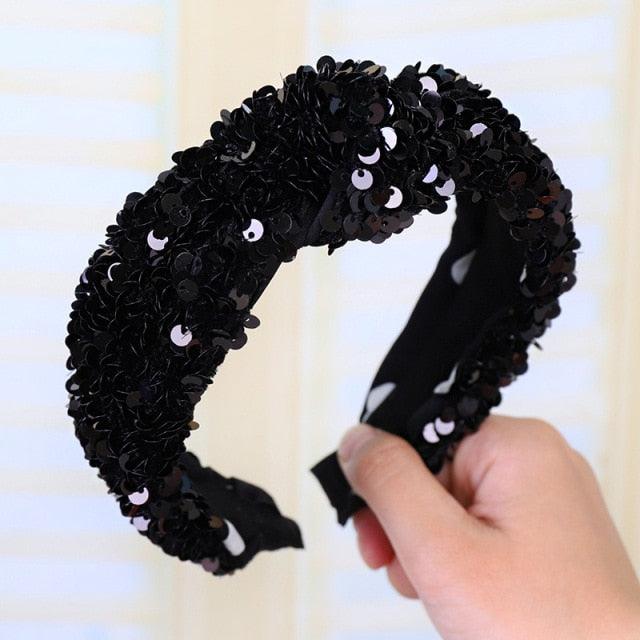Sparkly Sequins Sponge Headbands Mermaid Knot Tie Head Bands for Women Daily Party Crown Turban Gorgeous Hair Accessories For Women Stevvex