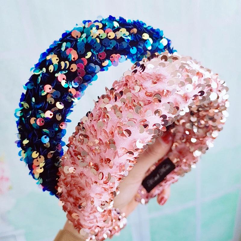 Sparkly Sequins Sponge Headbands Mermaid Knot Tie Head Bands for Women Daily Party Crown Turban Gorgeous Hair Accessories For Women Stevvex