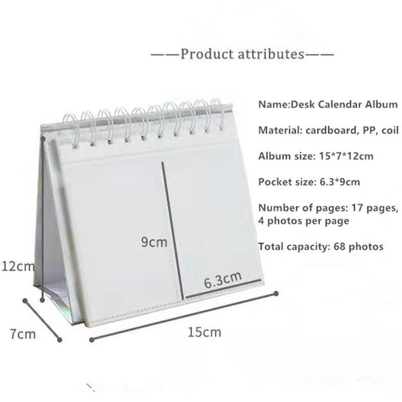 New Desktop Mini  Standing Polaroid Photo Album Scrapbooking Photocards album for cards stamps Photo Frame Instar Tabletop Flip Calendar Photo Album Gifts For Everyone Stevvex