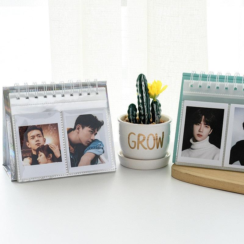 New Desktop Mini  Standing Polaroid Photo Album Scrapbooking Photocards album for cards stamps Photo Frame Instar Tabletop Flip Calendar Photo Album Gifts For Everyone Stevvex