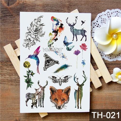 New Different Animals Waterproof Temporary Sticker Tattoo Cute Little Colorful Children Tattoos Stevvex